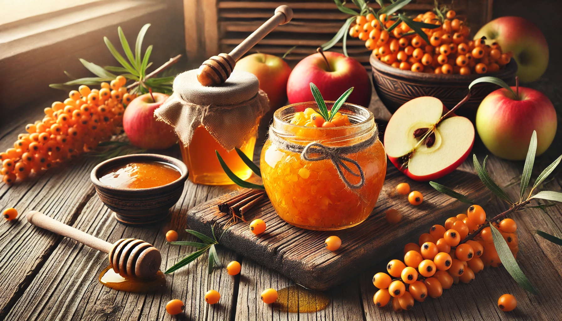 Æble-havtorn-syltetøj med honning