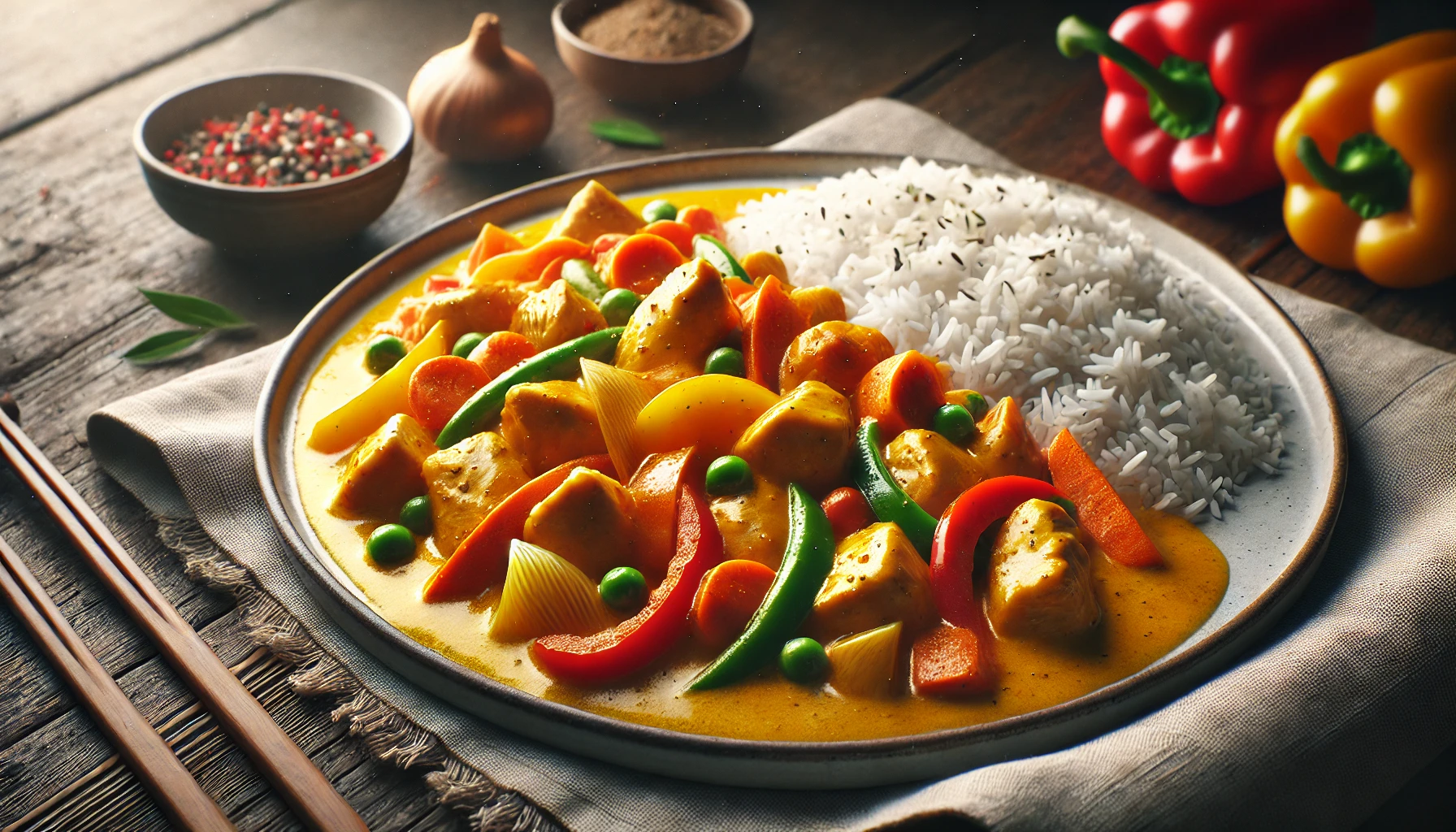 Kinesisk Kylling i Karry