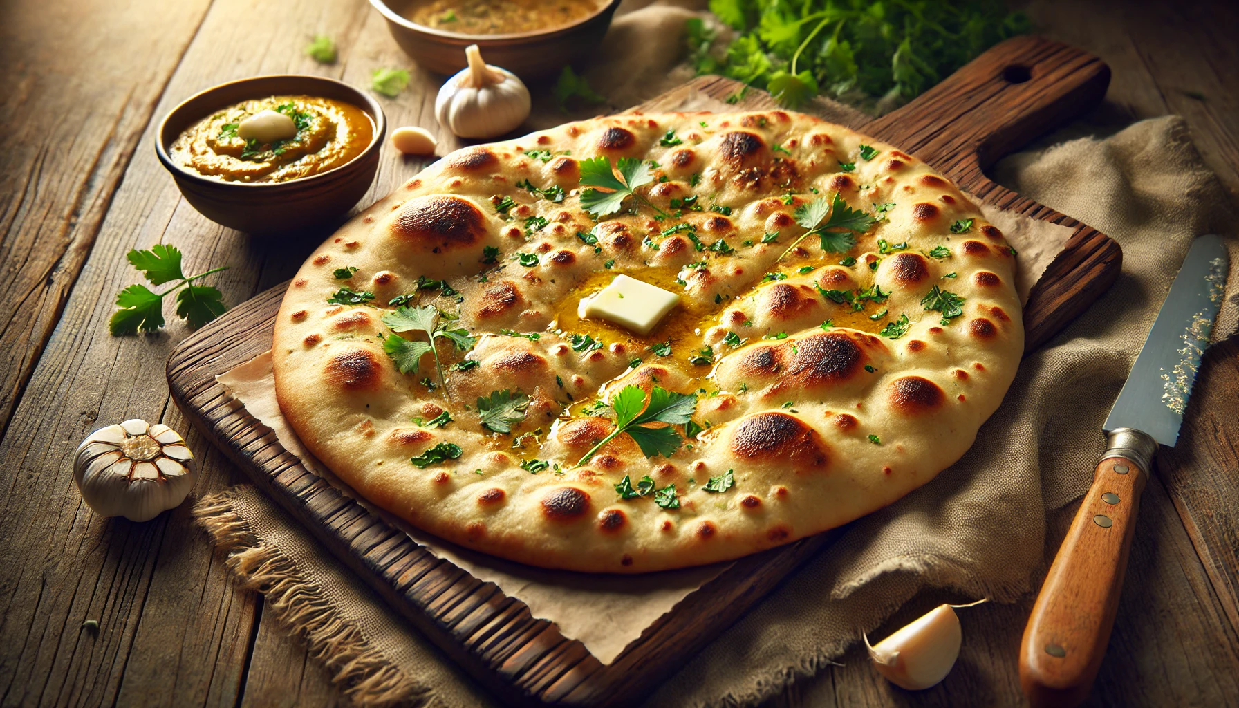 Klassisk Indisk Naan Brød